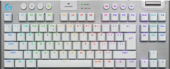 Logitech G915 X LIGHTSPEED - TKL - Tactile - 80% (TKL) - Gaming toetsenbord - Engels (US international) - Wit