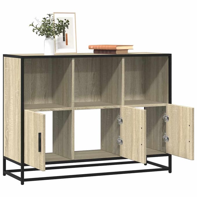 vidaXL - Dressoir - 100x35x76 - cm - bewerkt - hout - sonoma - eikenkleurig