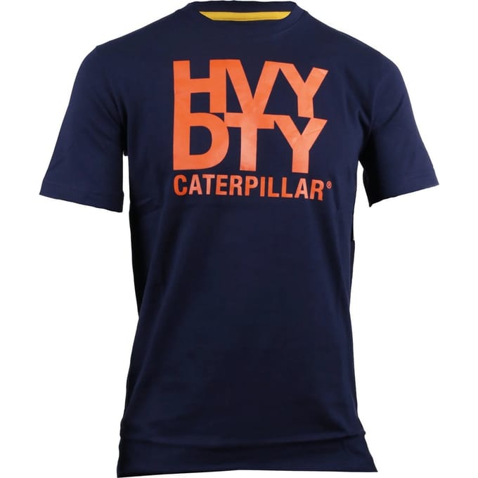 Caterpillar Heren Handelsmerk Logo T-shirt (Eclips Blauw)