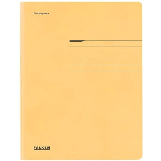 FALKEN verzamelmap, A4, flappen, manillakarton, geel
