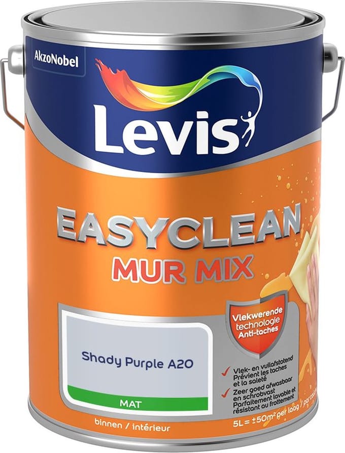 Levis - Easyclean Mur Mat Mix - Shady Purple A20 - Mengverf - 5 L
