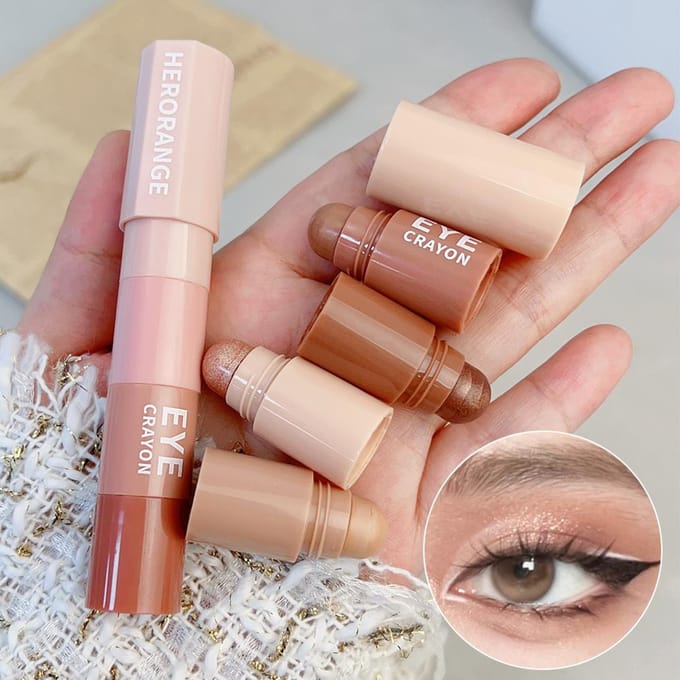Bâton de fard à paupières nacré 4 en 1, surligneur nacré, imperméable, durable, paillettes, maquillage pour les yeux, cosmétiques rose