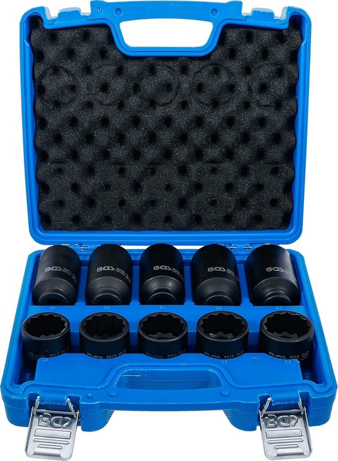 10-delige Krachtdopsleutel Set Voor 1/2 Inch Slagschroevendraaier, 32-36mm