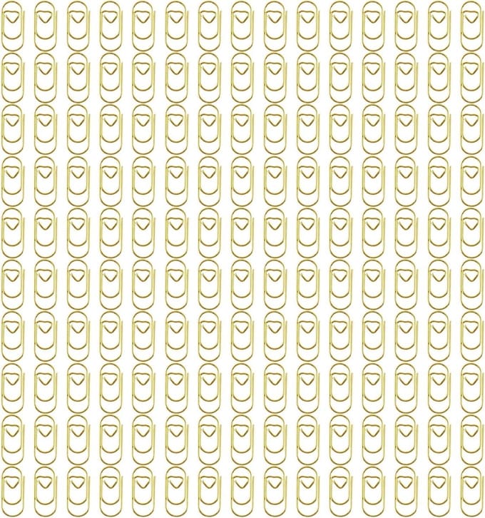 Mini Paper Clips - Hartvorm Clips - Documenten Sorteren - Uniek Hart Design - 150 Stuks - Goudkleurig