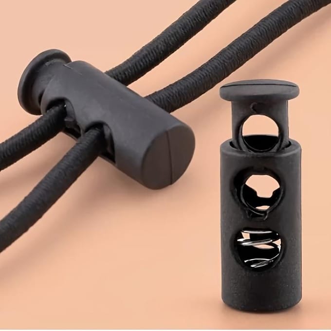 Zwarte Plastic Trekkoord Verstelgesp, Elastische Koordstopper Geschikt voor Kledingaccessoires zwart