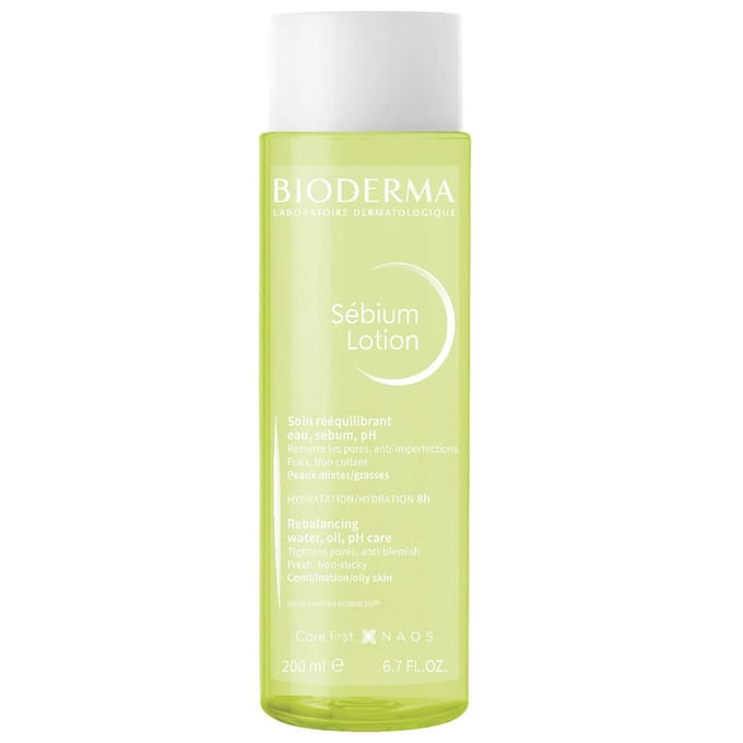 Bioderma Sebium Rebalancing Lotion Toner for oily, acne-prone skin for 8h hydration 200ml