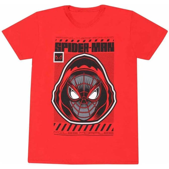 Marvel SpiderMan - Miles Morales Video Game Hooded Spider Mens Tshirt - S - Rood