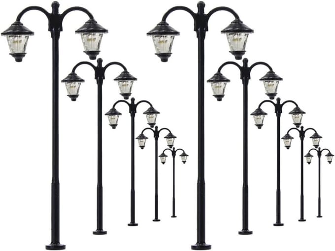 10x LED Parklampen 60mm Warm Wit 12-16V voor Modelspoor en Diorama's