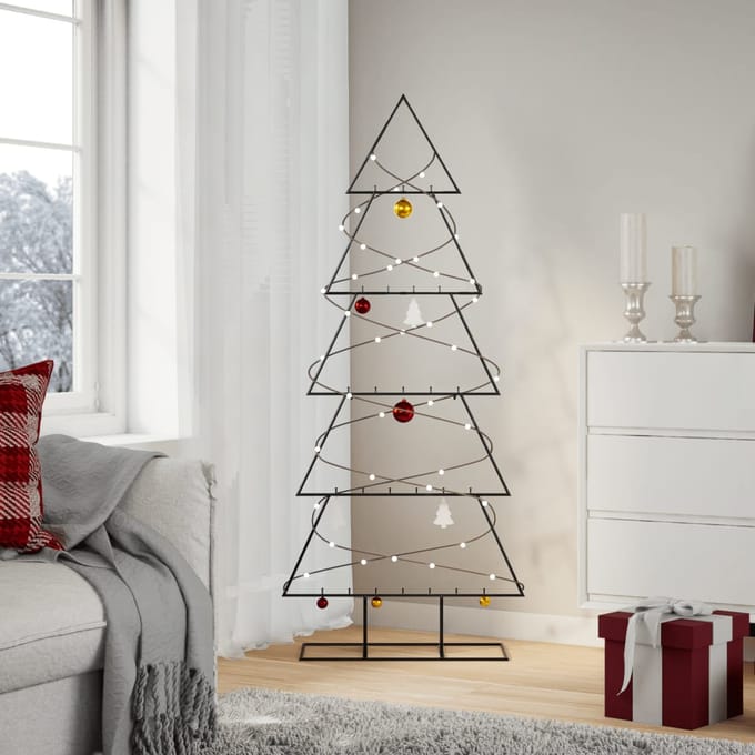vidaXL - Kerstdecoratie - kerstboom - 150 - cm - metaal - zwart