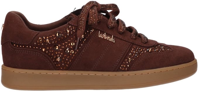 La Strada Sneaker Met Steentjes Bruin Textiel - Damesschoenen - Maat - 41