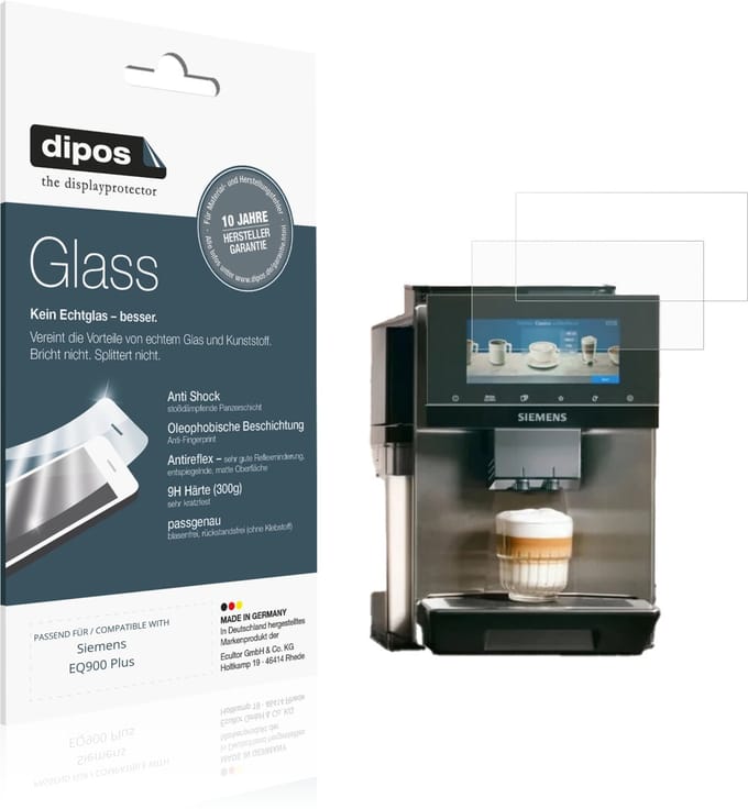 dipos – 2x Matte Pantserfolie geschikt voor Siemens EQ900 Plus | 9H Screenprotector