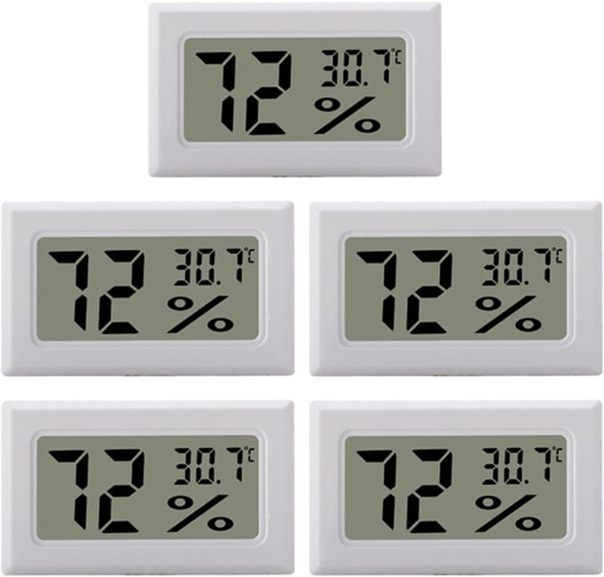 Mini digitale hygrometer / thermometer 5-pack