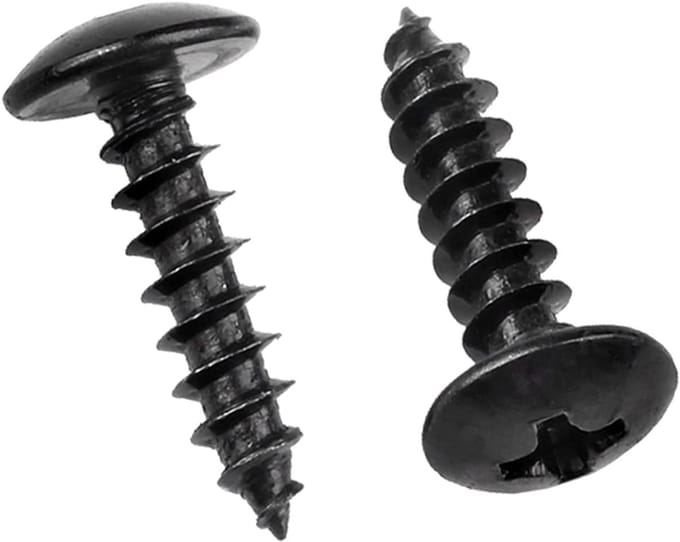 50x Koolstofstaal Houtschroeven Rond Hoofd Kruiskop Zelftappend M5 x 35mm
