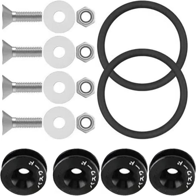 Kit Attaches Rapides JDM Complet Haute Résistance Surface Anodisée pour Voiture Noir noir