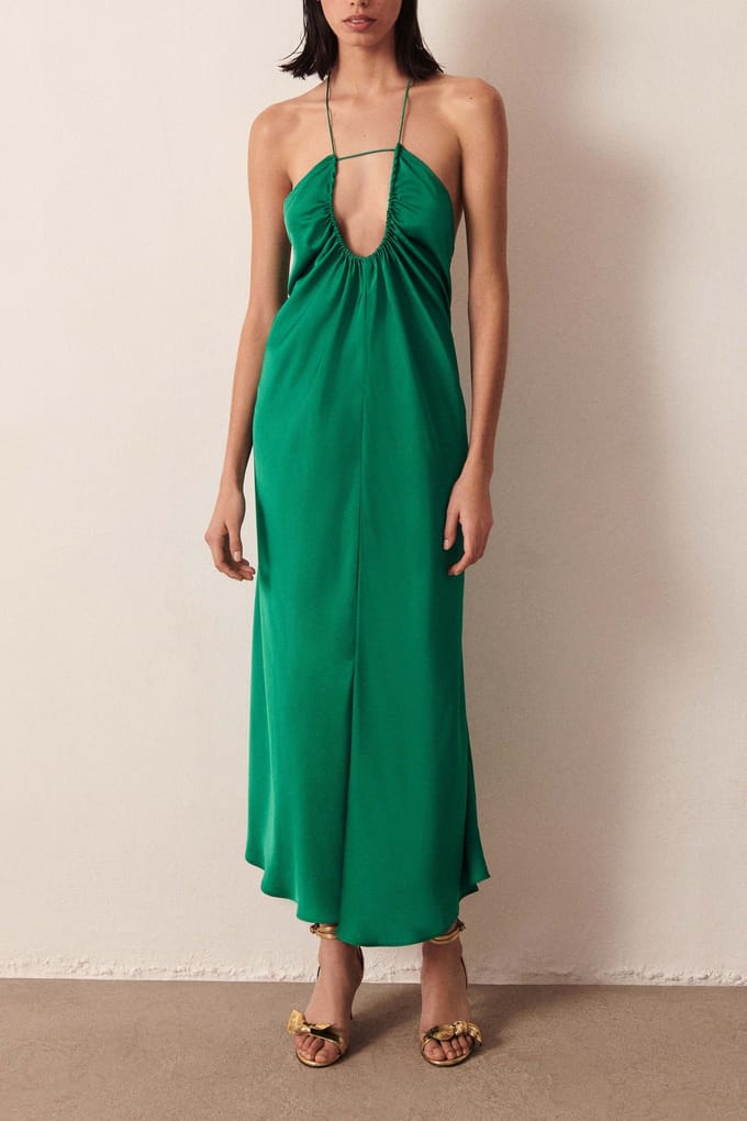 BA&SH Robe Bradie Vert Taglia: XL | Maxi abiti Outlet | Donna