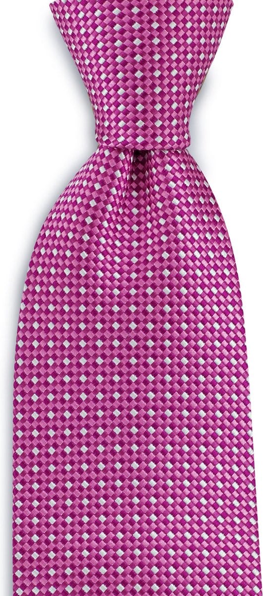 JB Collection - Stropdassen - stropdas basket weave - roze / fuchsia / wit