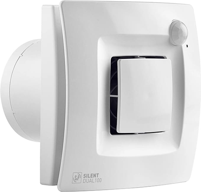 Soler & Palau Silent Dual 200 Badkamerventilator - Met Bewegingssensor - Hygrostaat en Automatische Ventilatie - Stil - Wit