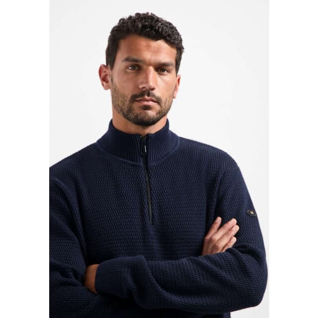 No Excess Pullover Half Zipper 2 Coloured Melange Night Größe: M | Pullover Outlet | Herren | Schwarz