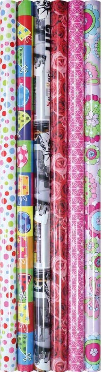 Cadeaupapier Kangaro budget assorti 60 rollen K-95904