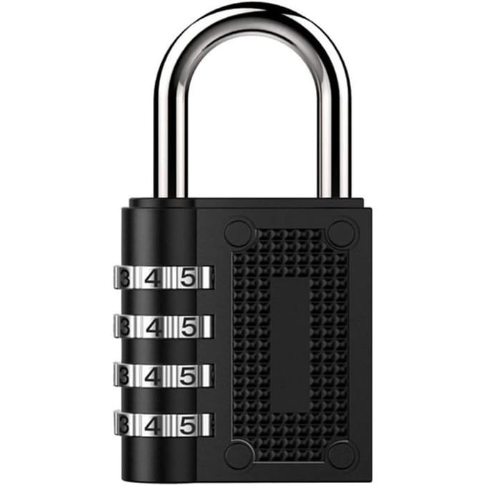 Cadenas - Étanche - 4 chiffres - Antirouille - Utilisation intérieure et extérieure noir