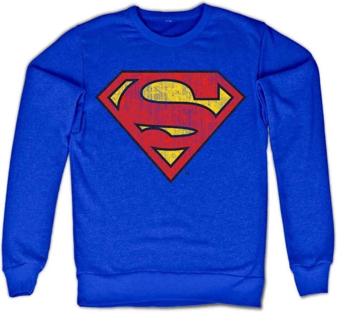 DC Comics Superman Sweater/trui -S- Washed Shield Blauw