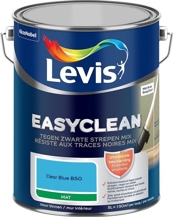 Levis - Easyclean Tegen Zwarte Strepen Mix - Clear Blue B50 - Mengverf - 5 L