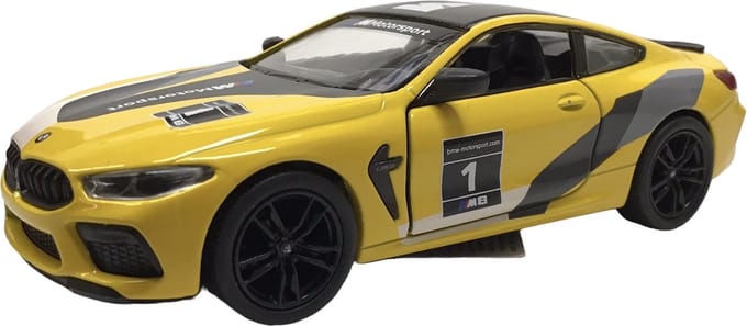 Kinsmart Auto Bmw M8 Competition Coupe 12,5 Cm 1:38 Staal Geel