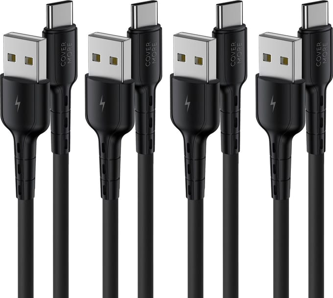 Usb C naar usb kabel - 1m - 4 stuks - Oplaad en data kabel - Zwart