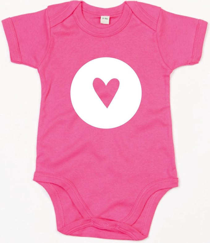 Rompertje Heart 1-Fuchsia-0-3 Maanden