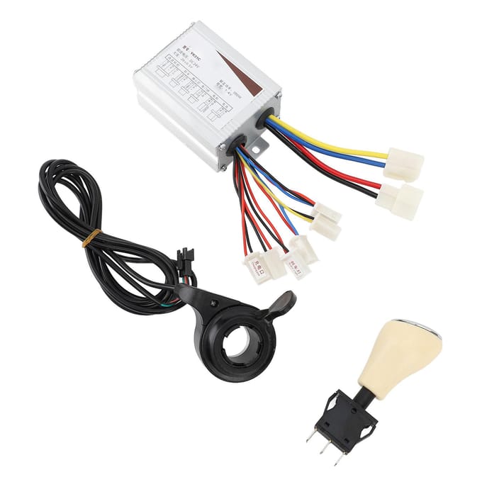 Elektrische Fiets Controller Kit 24V 350W Motor Controller Duimgas met Achteruit Vooruit Stop black