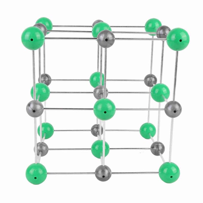 Moleculair Structuurmodel Chemie Natriumchloride Kristal Demo Leermiddelen voor Middelbare School gray