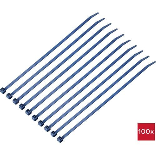 TRU COMPONENTS TC-12533352 Kabelbinder 250 mm 4.8 mm Blauw Detecteerbaar (metaal) 100 stuk(s)