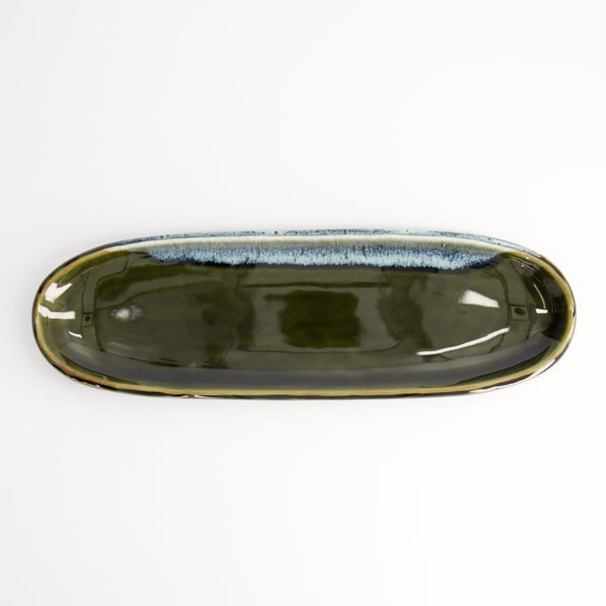 Tokyo Design Studio - Mino Craft Bord - Ovaal - Groen - 34,5 x 10,8 x 2,5 cm