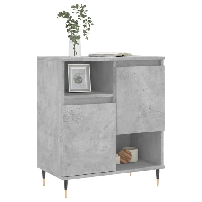 vidaXL - Dressoir - 60x35x70 - cm - bewerkt - hout - betongrijs