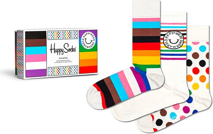 Happy Socks unisex giftbox 3P sokken pride multi