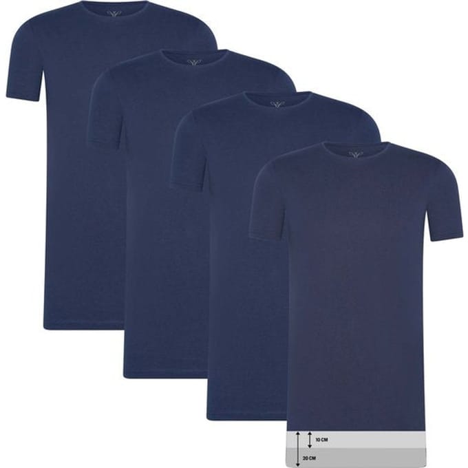 Cappuccino Italia - Heren Tee SS 4-Pack T-shirts - Blauw - Maat S