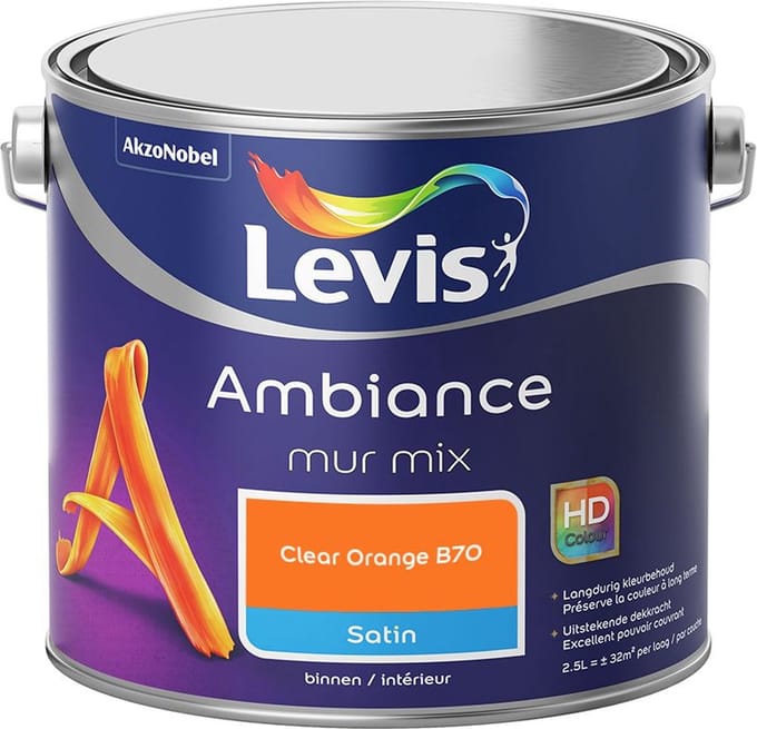 Levis - Ambiance Mur Satin Mix - Clear Orange B70 - Mengverf - 2,5 L