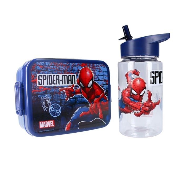 Spiderman Lunchset - Lunchbox - Drinkfles - Blauw - Lunchbox Kinderen