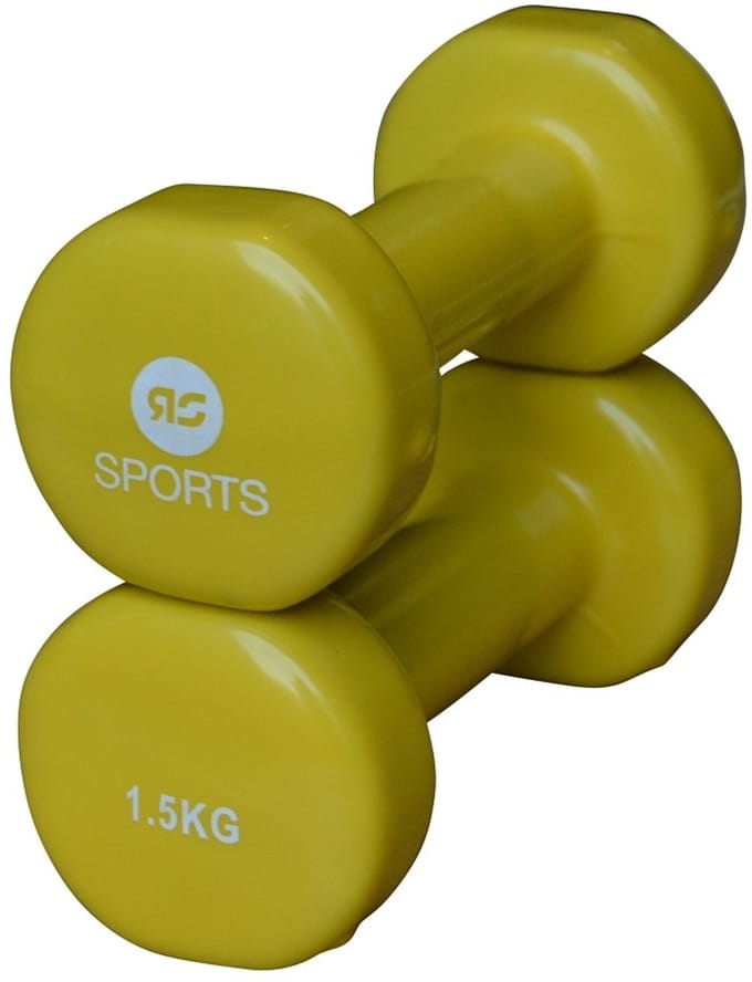 RS Sports Dumbells set - 2 x 1.5 kg dumbbells - Vinyl - Geel