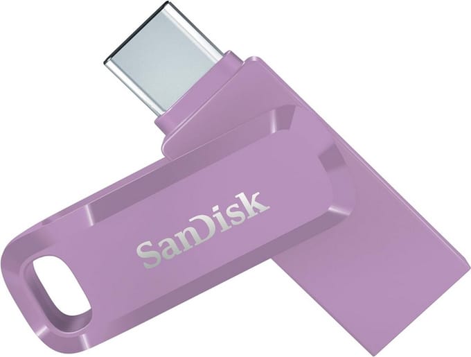 SanDisk Ultra Dual Drive Go - USB Type A & USB-C - 64GB - Lavendel