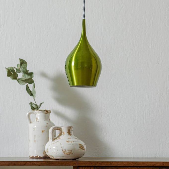 Searchlight Hanglamp Vibrant Ø 12cm, groen