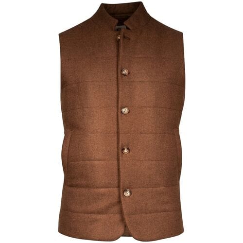 Giordano Body-Warmer Owen Wool Blend Subtle Mélange Uni Color Choco Brown / male