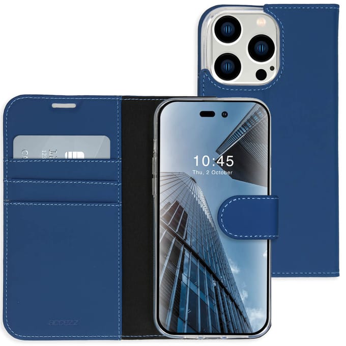 Accezz Hoesje - Geschikt voor Apple iPhone 14 Pro Max - Wallet Softcase Bookcase - Donkerblauw