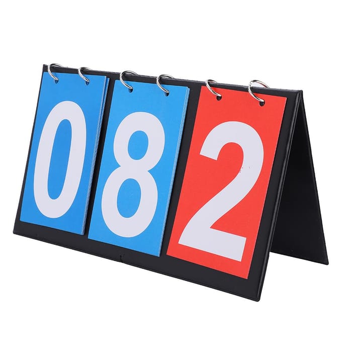 Draagbaar Flip Sport Scorebord Scoreteller voor Tafeltennis Basketbal(3-cijferig Rood Blauw) blue
