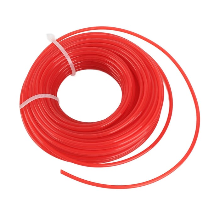 Fil rond pour débroussailleuse, coupe-bordure, rouge 2,4 mm*15 m