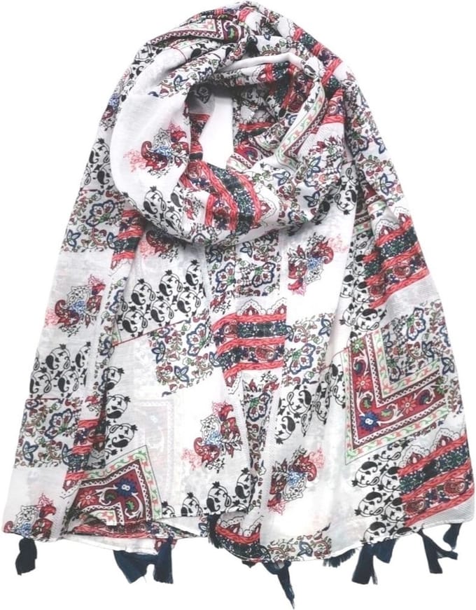 Lange dames sjaal Diny blauw
