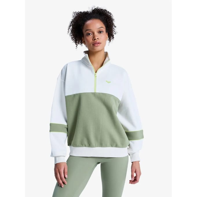 Roxy Ess Energy New Sweatshirt Met Halve Rits Groen XL Vrouw