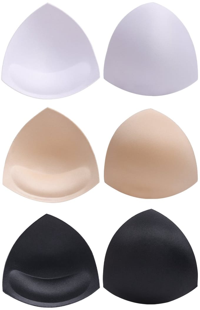 JHUBERS - Goede pads - Bikini Pad - Push-up Pad - Driehoeksvorm - Inzetstukken - Voor dames - 3 paar