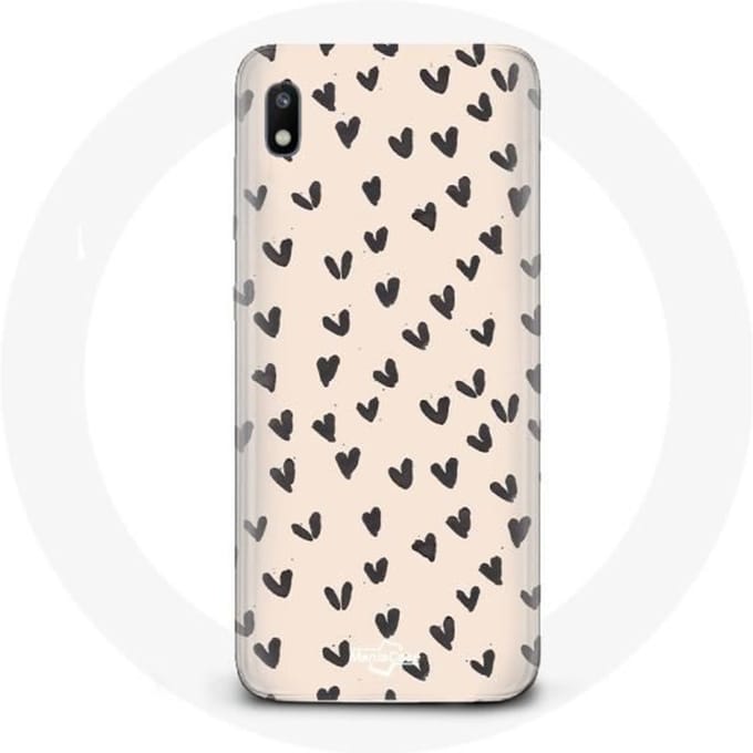 Hoesje voor Samsung Galaxy A10 Abstracte zwarte harten textuur achtergrond zwart