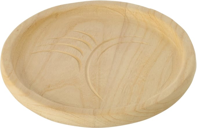 J-Line decoratie Plateau Blad - hout - naturel - large